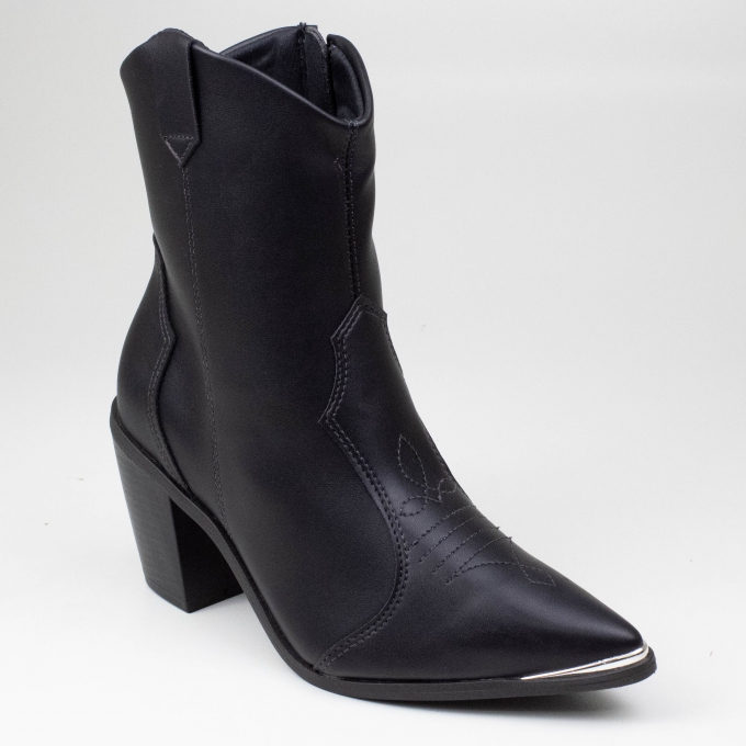 Bota Feminina Vizzano Salto Cano Baixo Country - PRETO