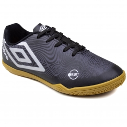 Chuteira Infantil Futsal Umbro Indoor Orbit - PRETO/CINZA/BRANCO