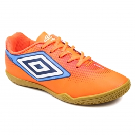 Chuteira Infantil Futsal Umbro Cannon - CORAL/VERMEHO/AZUL