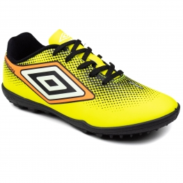 Chuteira Infantil Society Umbro Cannon - LIMAO/LARANJA FLUOR/PRETO