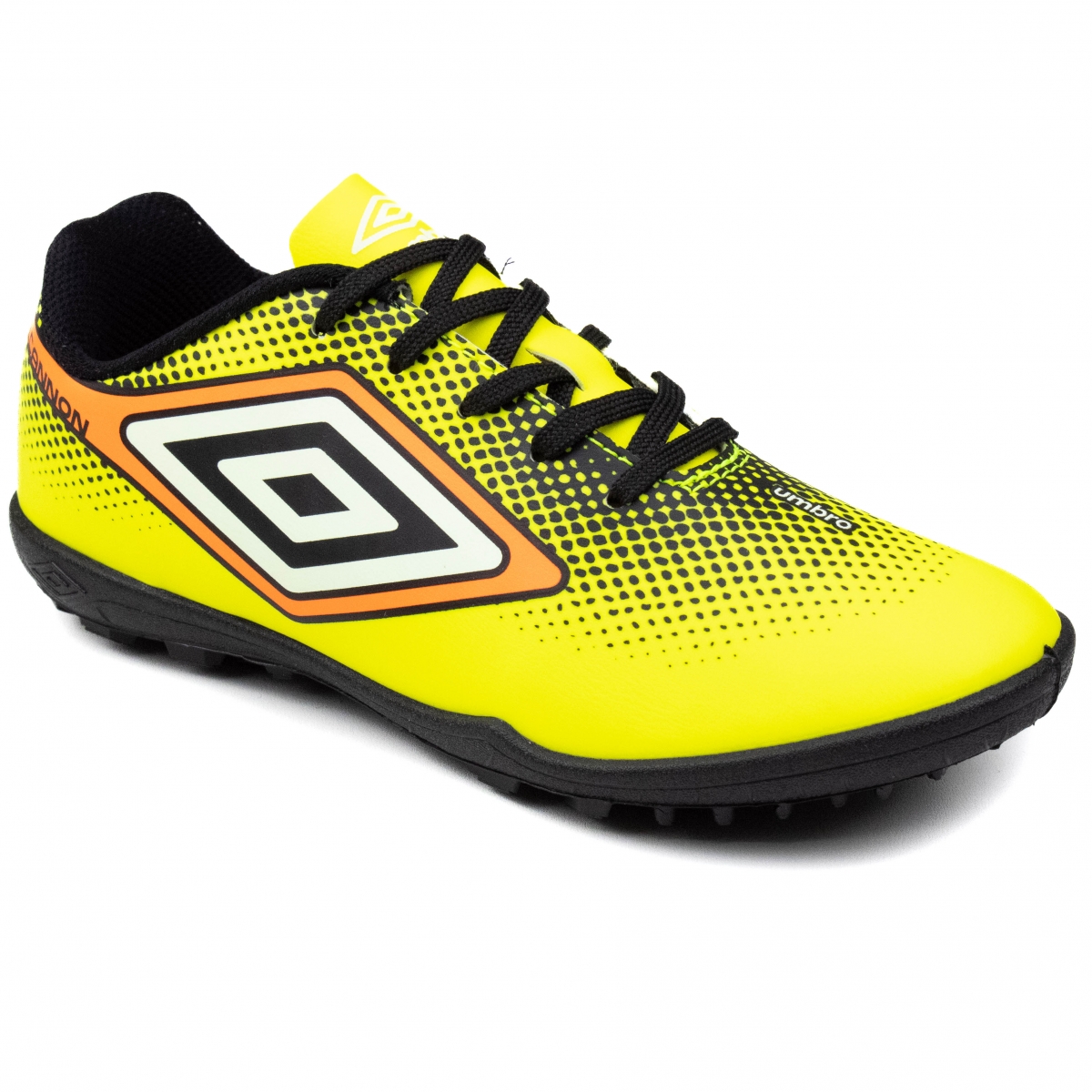Chuteira Infantil Society Umbro Cannon - LIMAO/LARANJA FLUOR/PRETO