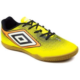 Chuteira Masculina Futsal Umbro Cannon - LIMAO/LARANJA FLUOR/PRETO