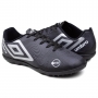 Chuteira Infantil Society Umbro Orbit - PRETO/CINZA/BRANCO