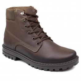 Coturno Masculino Pegada Couro - COFFE