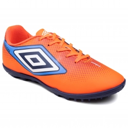 Chuteira Masculina Society Umbro Cannon - CORAL/VERMELHO/AZUL
