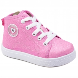 Tênis Bebê Feminino Molekinha Cano Médio Glitter - ROSA