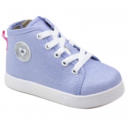Tênis Bebê Feminino Molekinha Cano Médio Glitter - JEANS