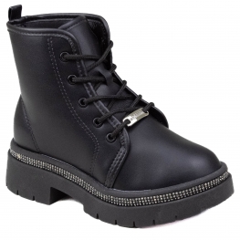 Coturno Infantil Feminino Molekinha Brilho - PRETO