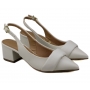 Sapato Feminino Vizzano Salto Quadrado Channel - BRANCO OFF