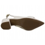 Sapato Feminino Vizzano Salto Quadrado Channel - BRANCO OFF