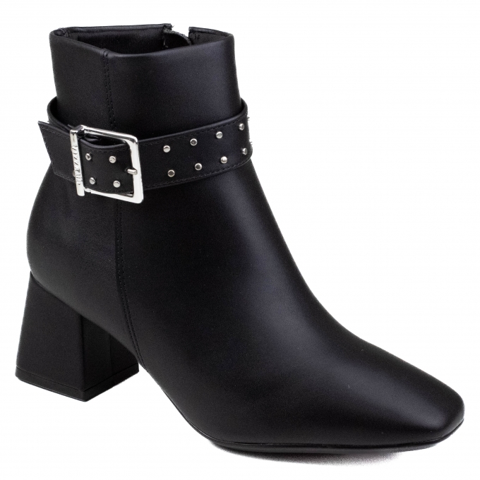 Bota Feminina Vizzano Salto Quadrado Cano Baixo - PRETO