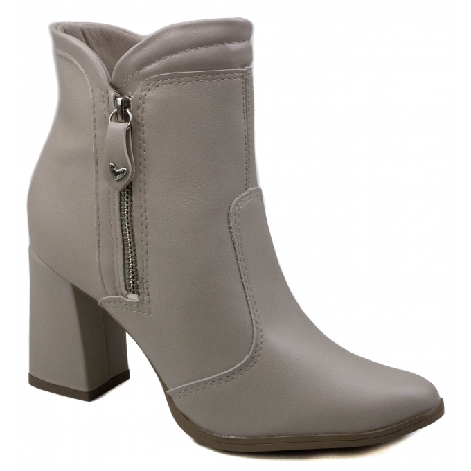Bota Feminina Mississipi Salto Cano Baixo - MARFIM