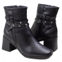 Bota Feminina Bottero Fivela Spike Cano Baixo - PRETO