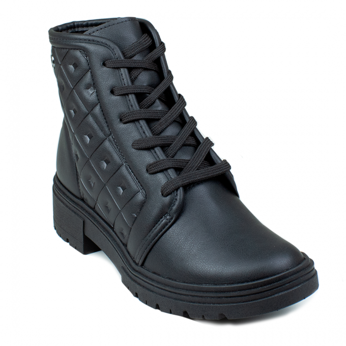 Coturno Feminino Cano Baixo Matellasse - PRETO