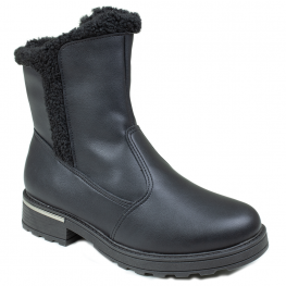 Bota Feminina Piccadilly Salto Cano Baixo Pelo - PRETO