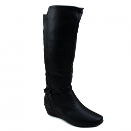 Bota Feminina Piccadilly Cano Alto Fivela - PRETO