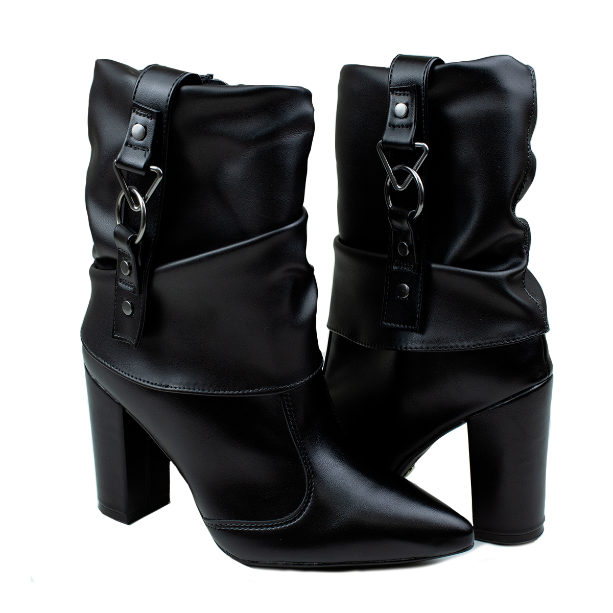 Bota Feminina Salto Quadrado - PRETO