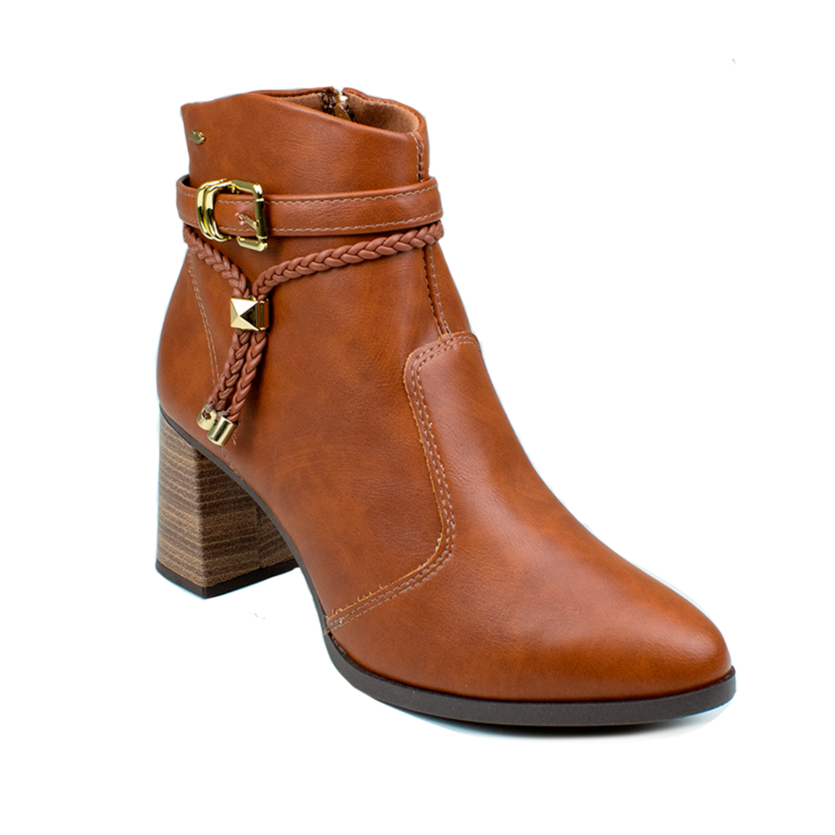 Bota Feminina Dakota Salto cb Fivela - CONHAQUE