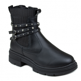 Bota Infantil Feminina Meia Fivela - PRETO