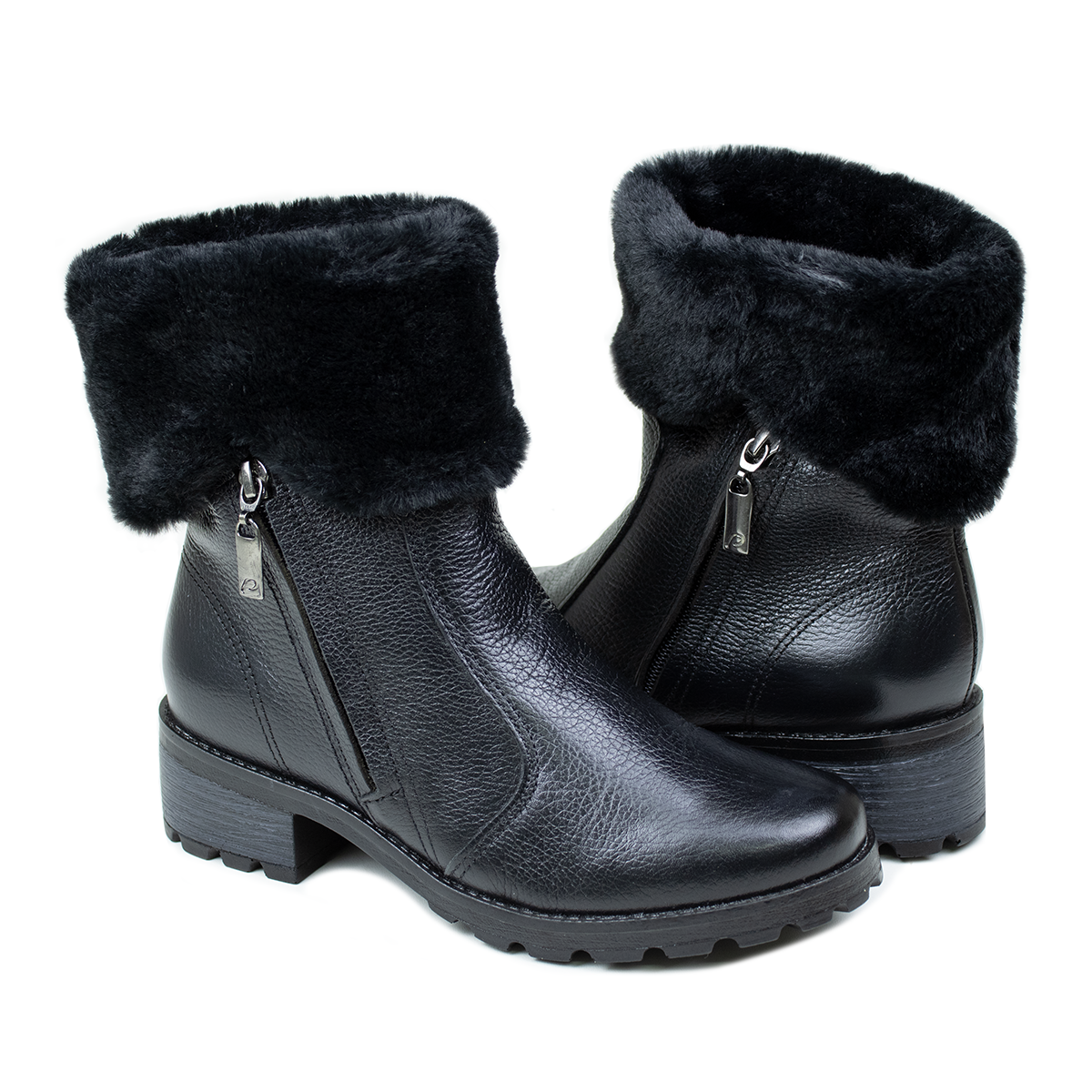 Bota Feminina Cano Baixo Pelo - PRETO