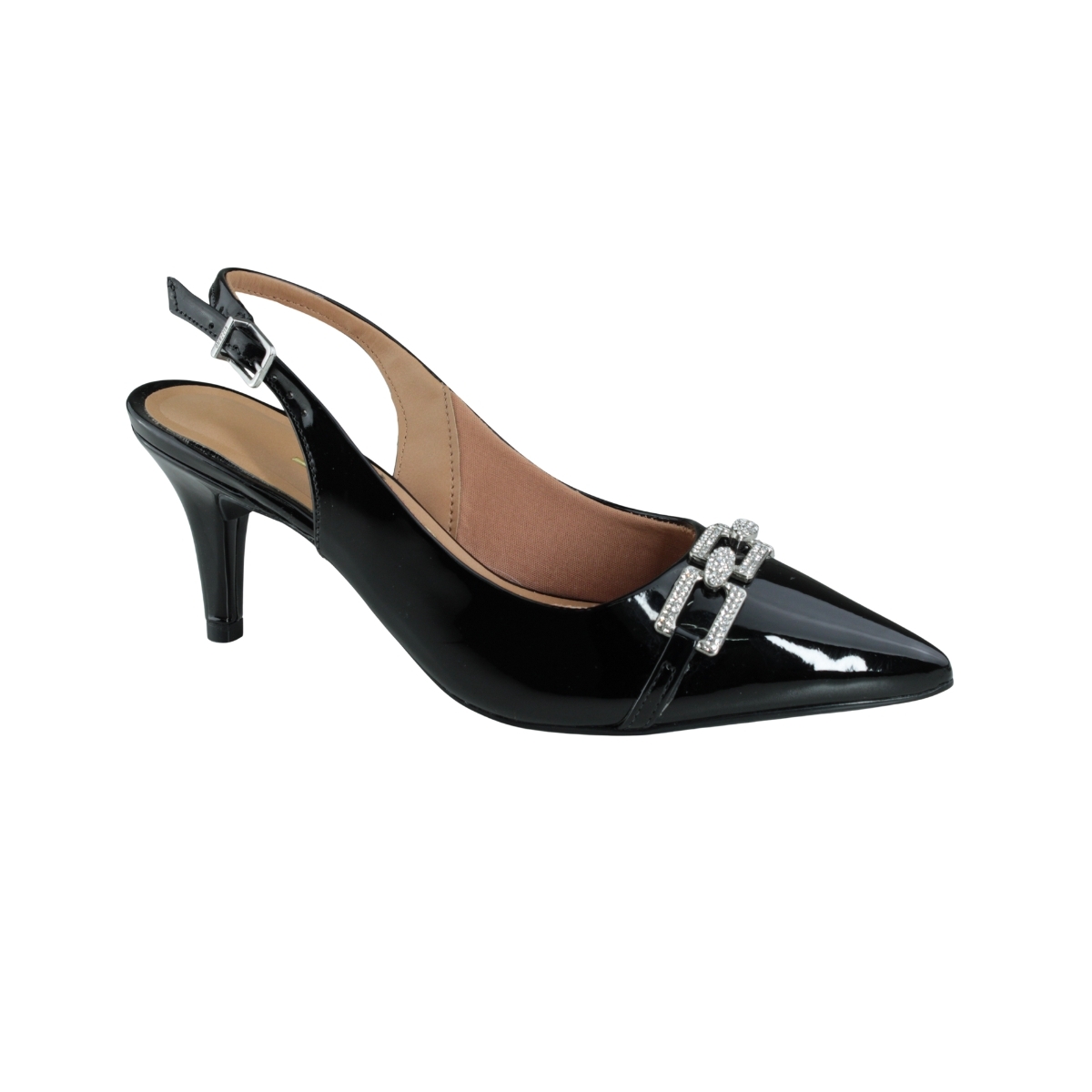 Sapato Feminino Salto Channel Verniz - PRETO