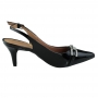 Sapato Feminino Salto Channel Verniz - PRETO