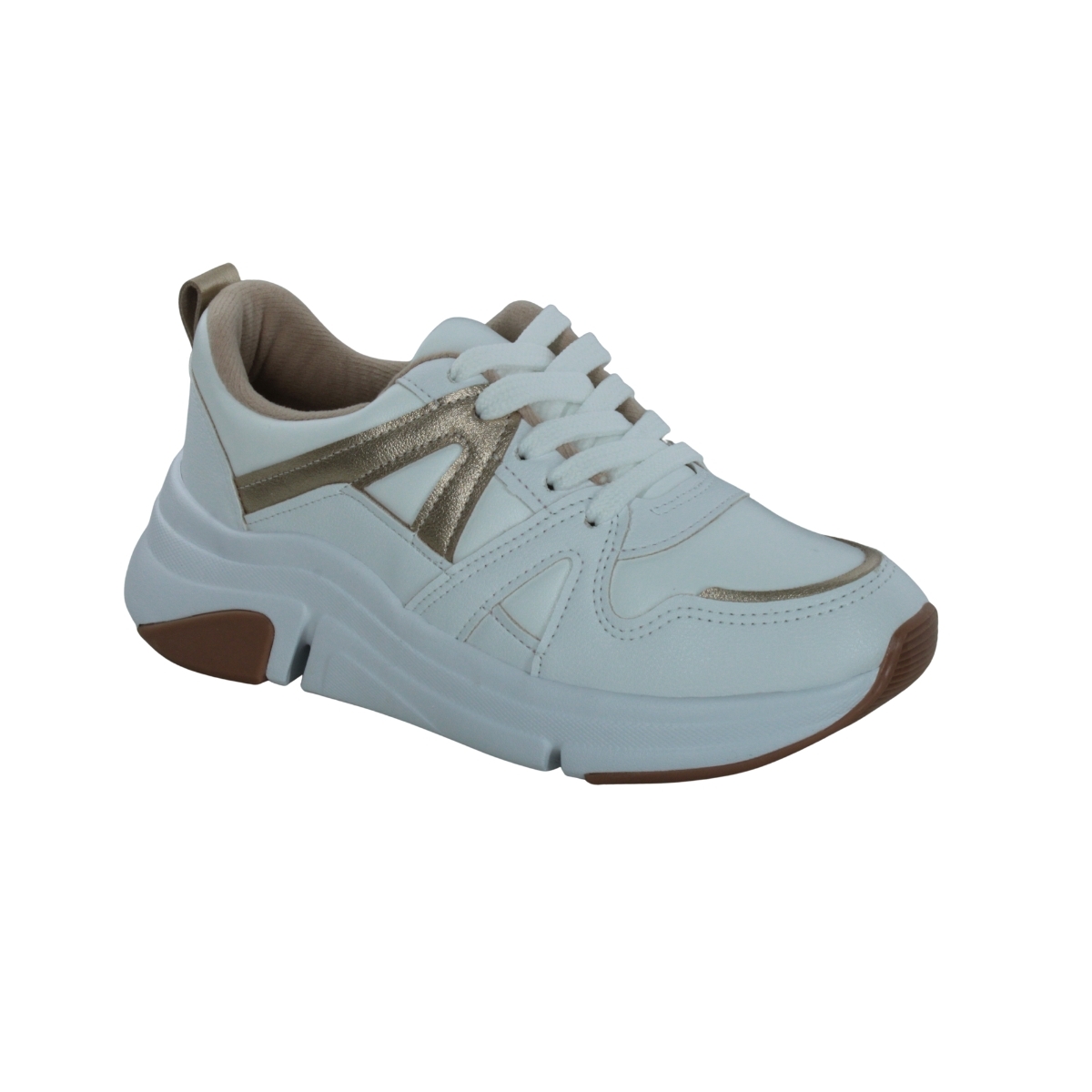 Tênis Feminino Jogging - BRANCO/DOURADO