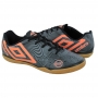 Chuteira Indoor Umbro Orbit - PRETO/CINZA/LARANJA
