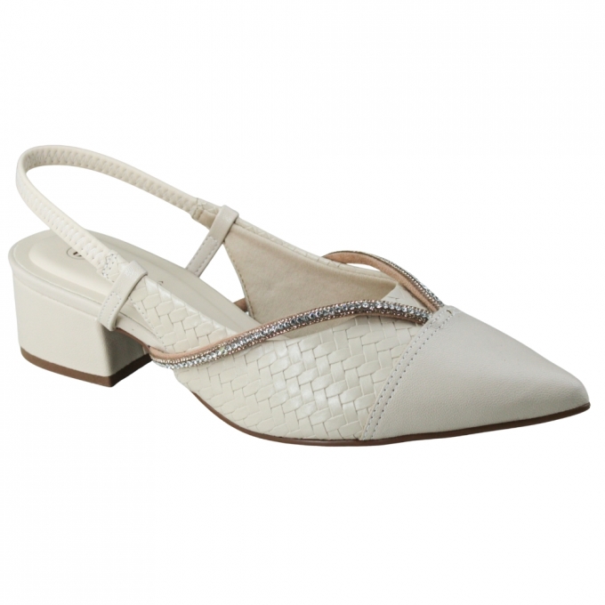 Sapato Feminino Salto Quadradi Chanel Trice Brilho - AVEIA