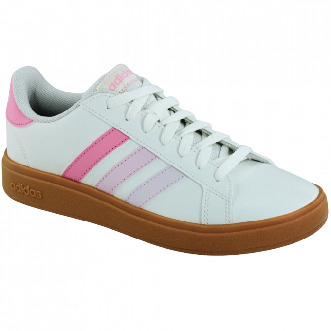 Tênis Feminino Grand Court Base 2.0 - BRANCO/ROSA/LATEX