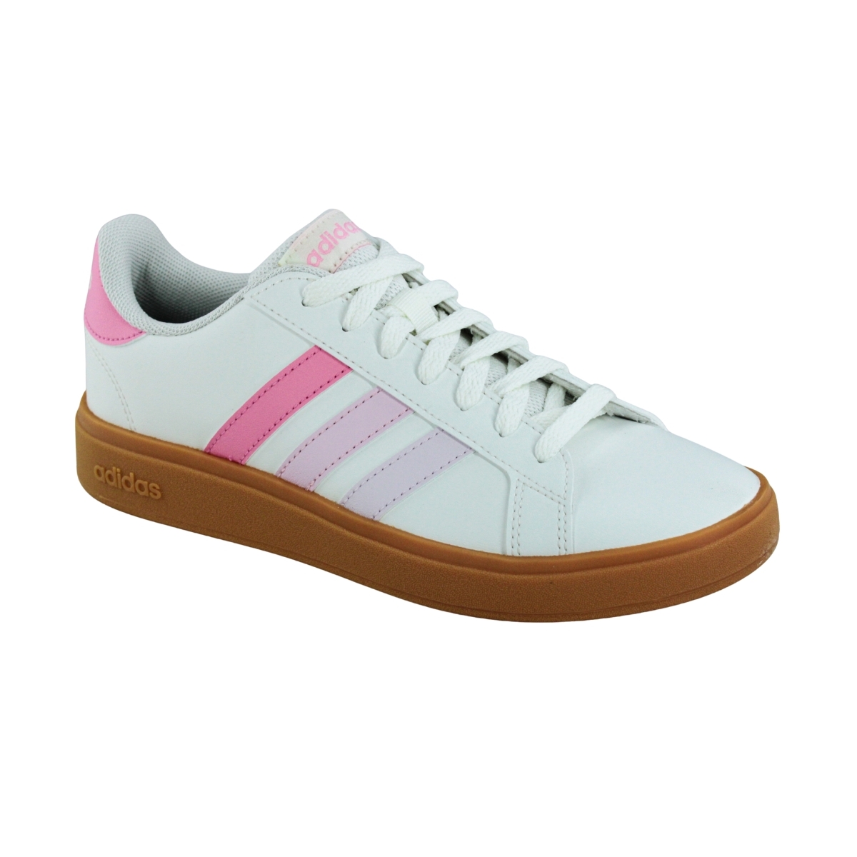 Tênis Feminino Grand Court Base 2.0 - BRANCO/ROSA/LATEX