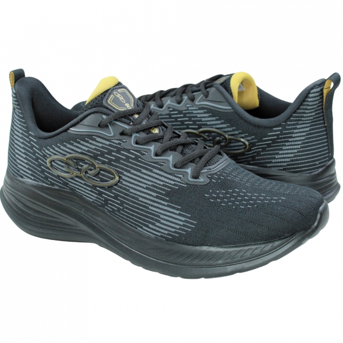 Tênis Masculino Olympikus Marte - PRETO/DOURADO