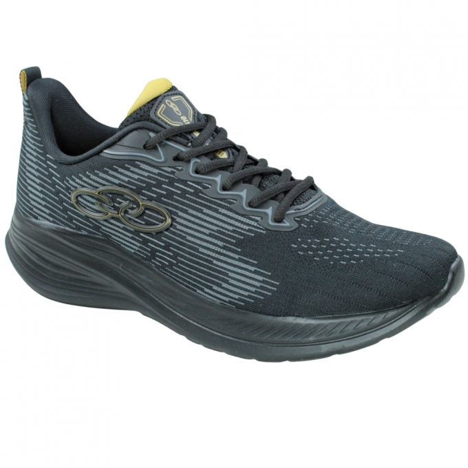 Tênis Masculino Olympikus Marte - PRETO/DOURADO
