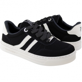 Tênis Feminino Casual Nobuck - PRETO/MARFIM