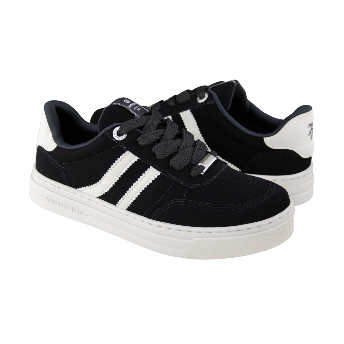 Tênis Feminino Casual Nobuck - PRETO/MARFIM