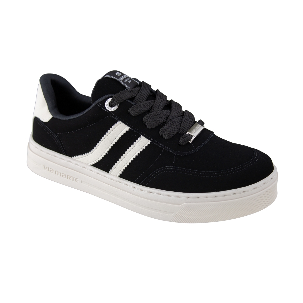 Tênis Feminino Casual Nobuck - PRETO/MARFIM