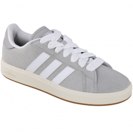 Tênis Masculino Adidas Grand Court Base Suede - CINZA/BRANCO