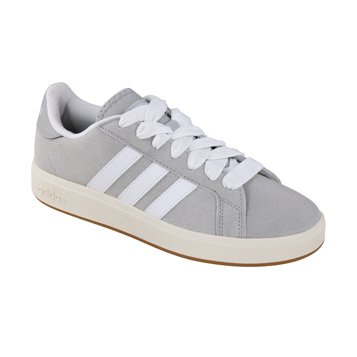 Tênis Masculino Adidas Grand Court Base Suede - CINZA/BRANCO