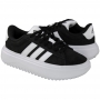 Tênis Feminino Grand Court Platform Suede - PRETO/BRANCO