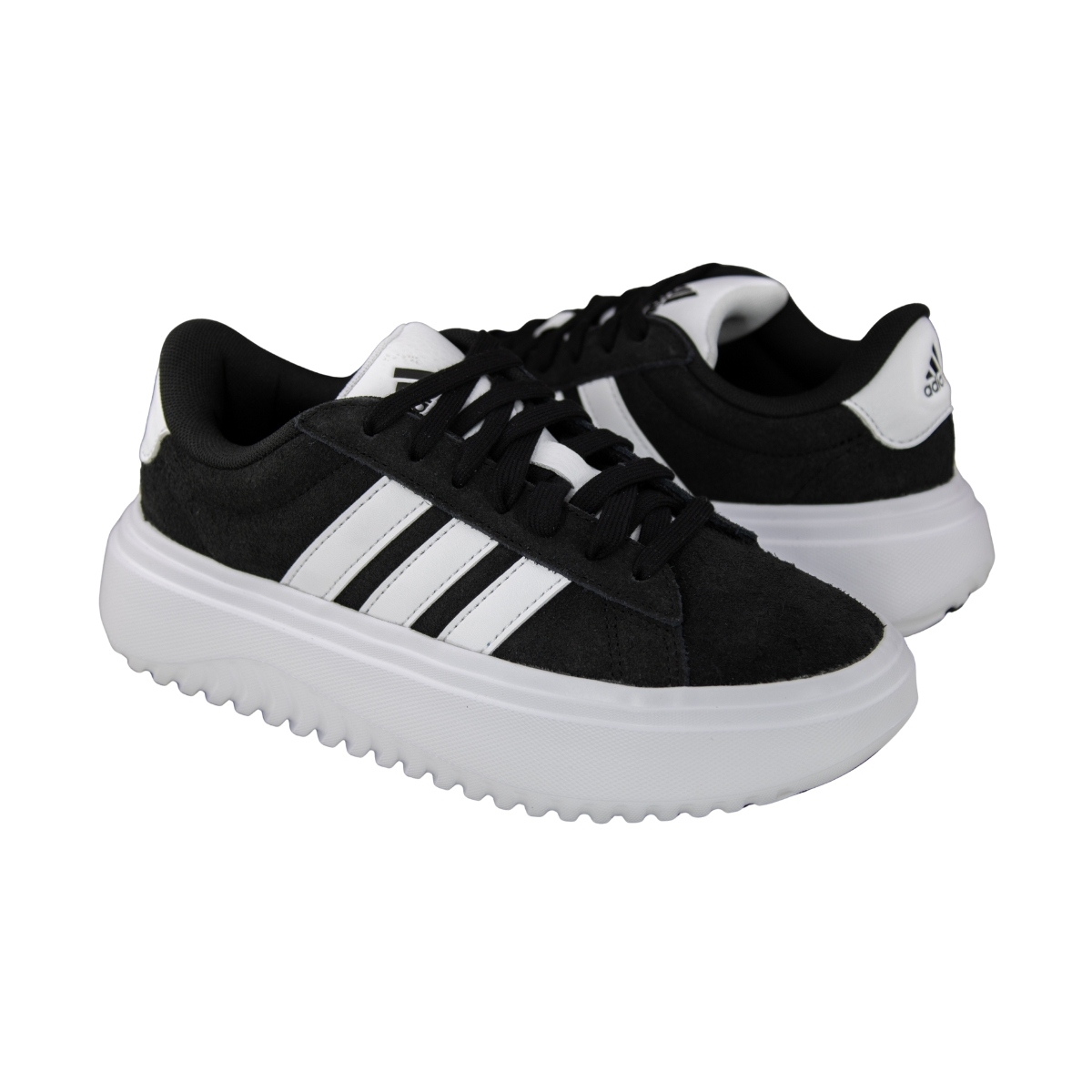 Tênis Feminino Grand Court Platform Suede - PRETO/BRANCO