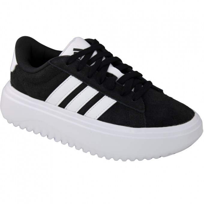 Tênis Feminino Grand Court Platform Suede - PRETO/BRANCO