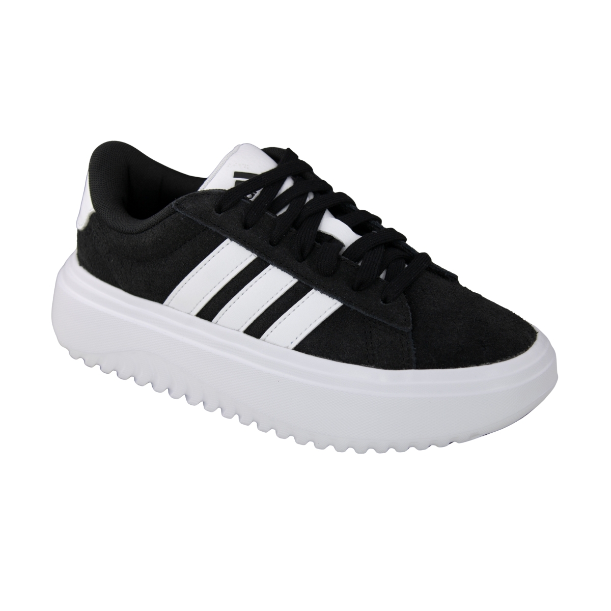 Tênis Feminino Grand Court Platform Suede - PRETO/BRANCO