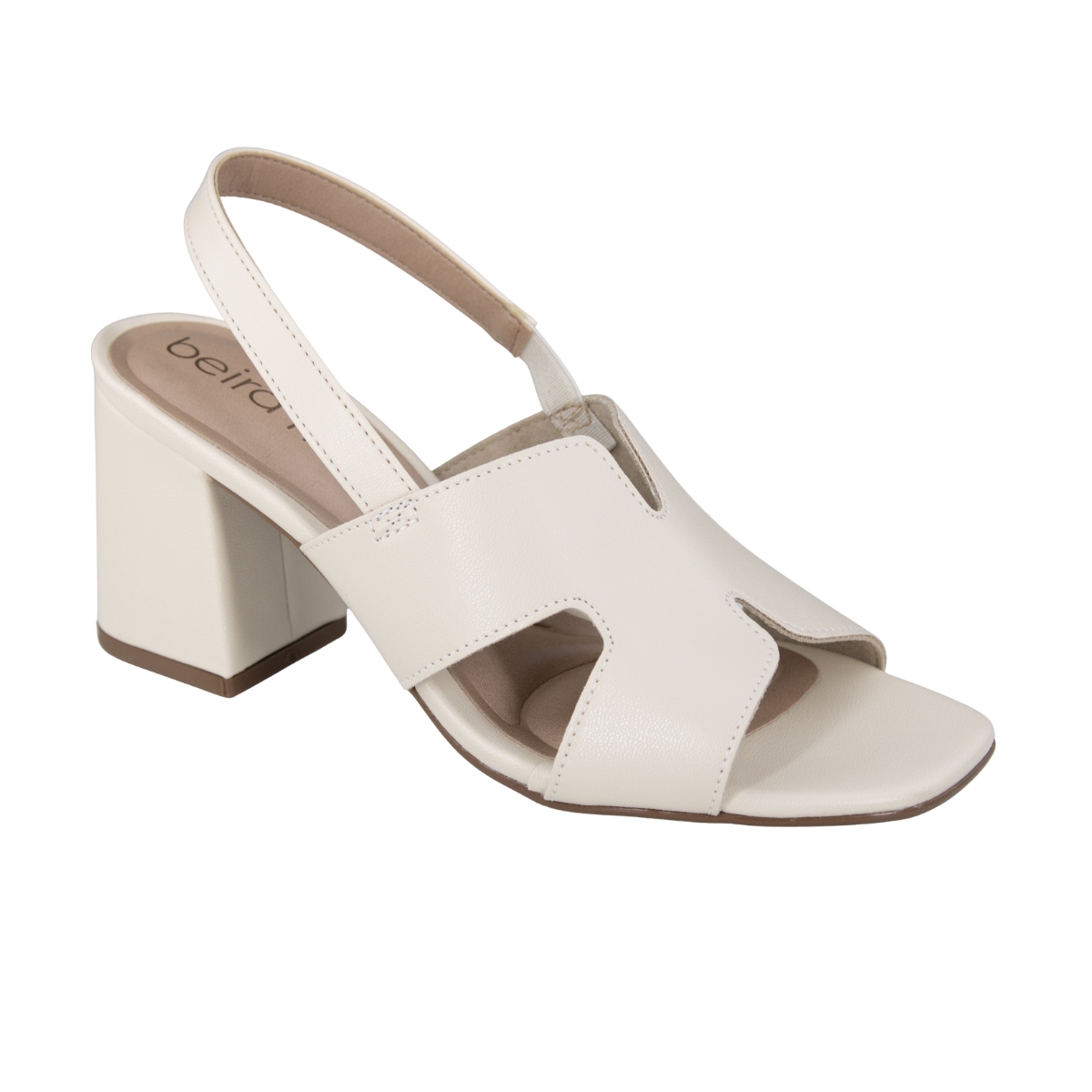 Sandalia Feminina Beira Rio Salto Bloco - CREME