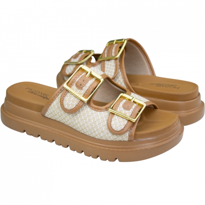 Tamanco Feminino Anabela Birk - NATURAL/CAMEL