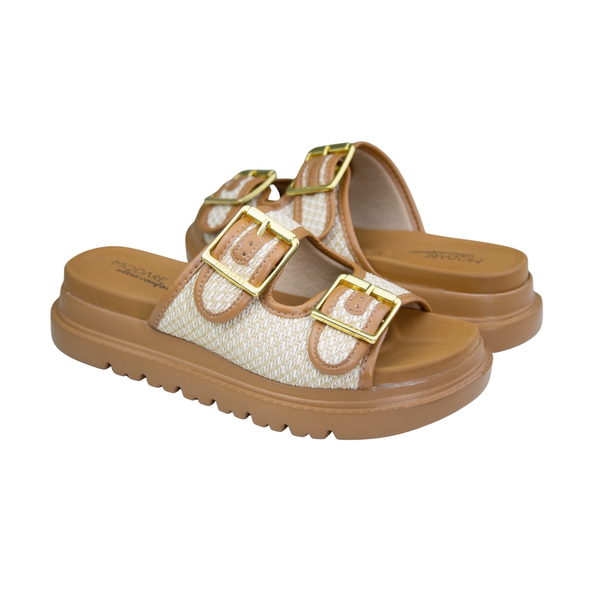 Tamanco Feminino Anabela Birk - NATURAL/CAMEL