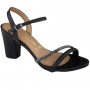 Sandália Feminina Vizzano Salto Tiras Brilho - PRETO