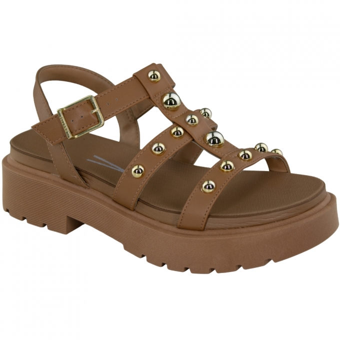Sandália Feminina Vizzano Tratorada Pelica - CAMEL