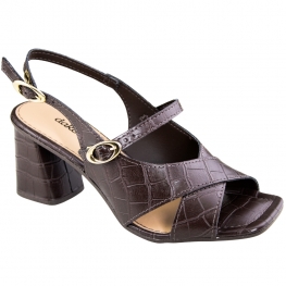 Sandália Feminina Dakota Salto X  - MARROM CROCO