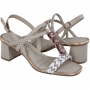 Sandália Feminina Salto Pedras Trelica - BRANCO/MACCHIATO