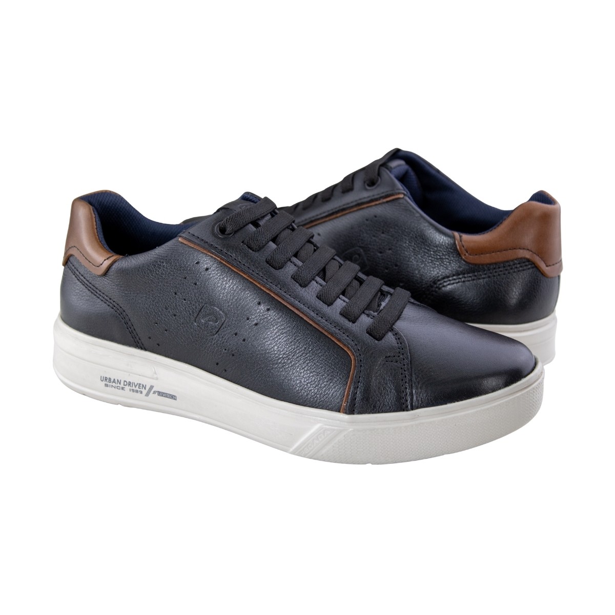 Sapatenis Masculino Pegada Esporte - PRETO/CONHAQUE
